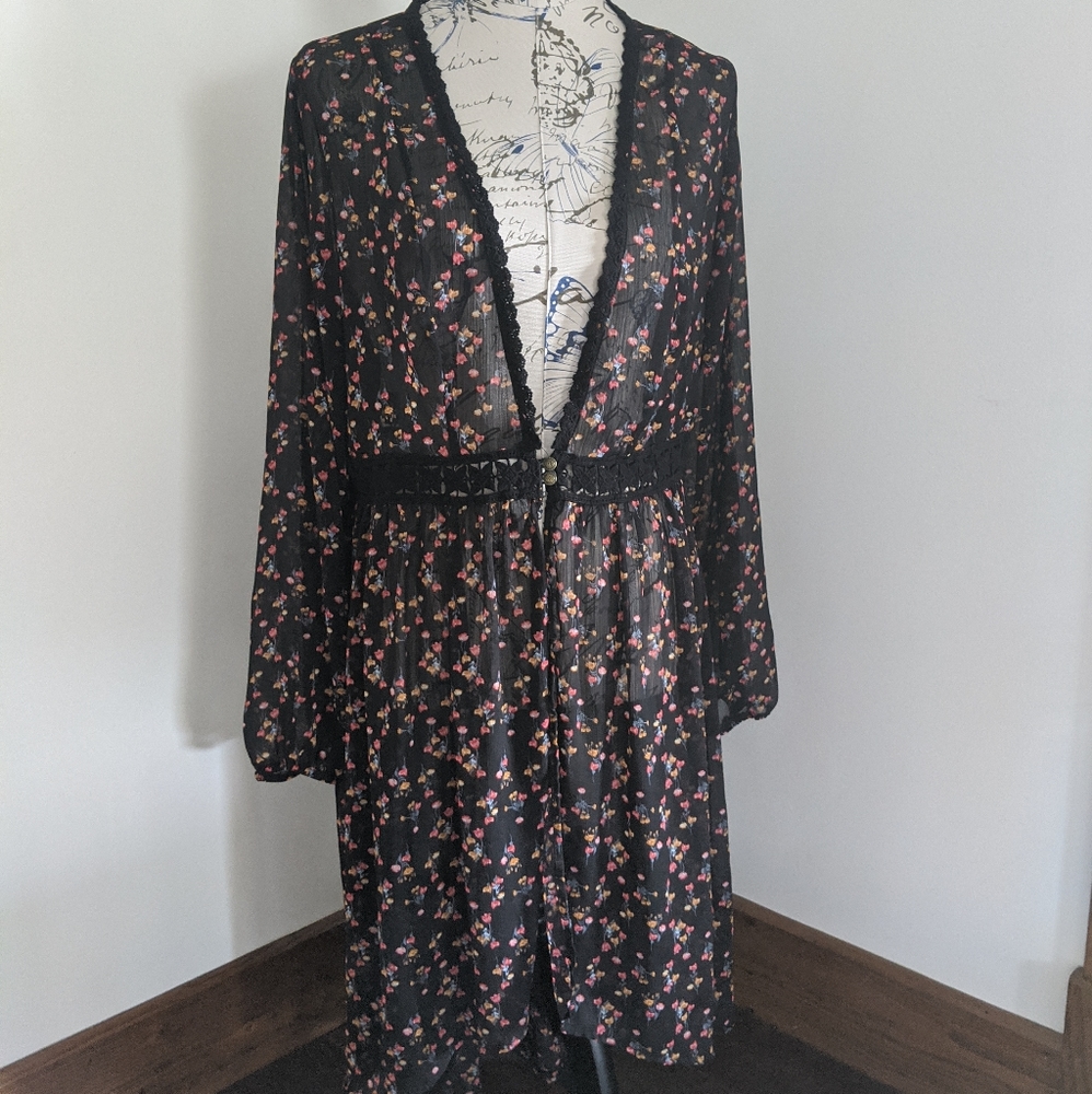 Xhilaration sheer floral duster
